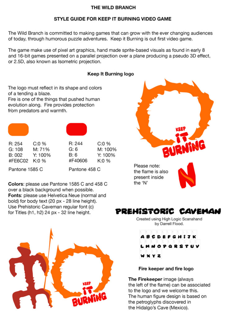 Fig 3 - Style guide for Keep It Burning 