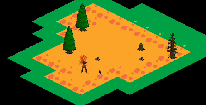 Fig 5 - Point and click controls over an isometric map on Unity