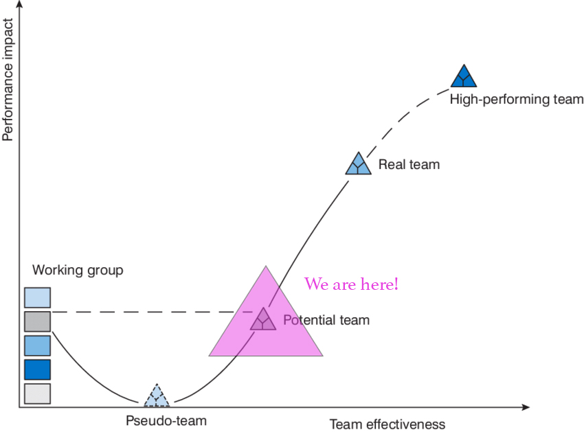 Fig - Team Performance Curve for The Wild Branch on Week 3 based upon Katzenback and Smith scheme
