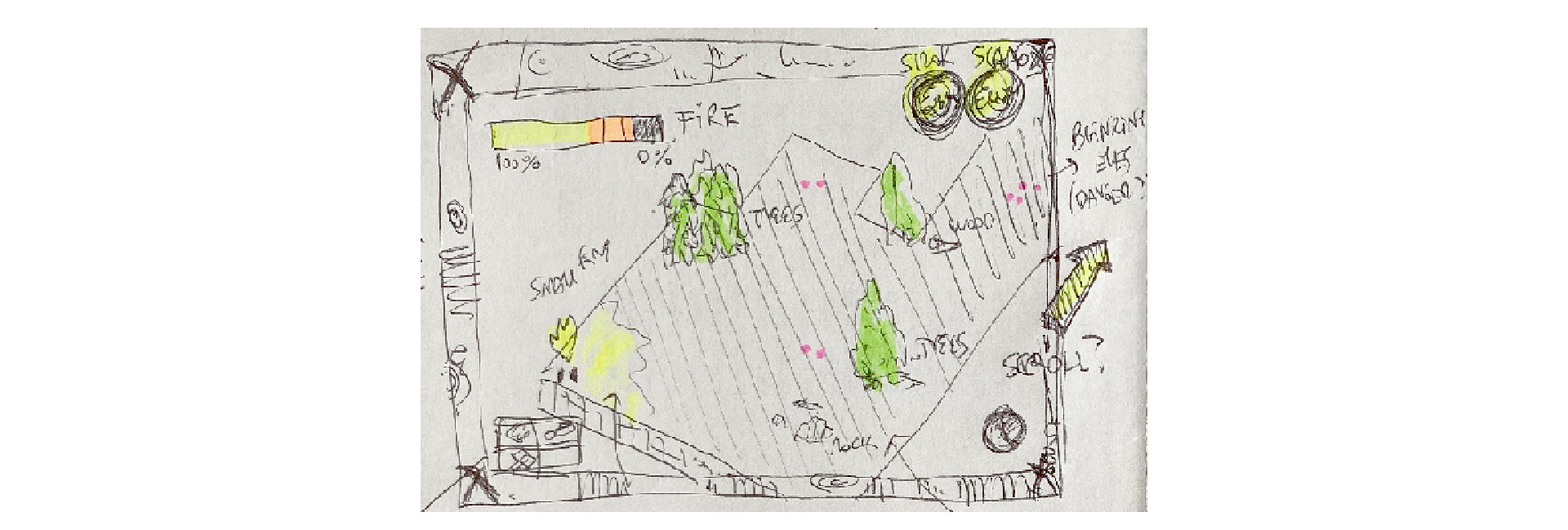 Fig 1 - A sketch I made to start conceptualizing the UI.